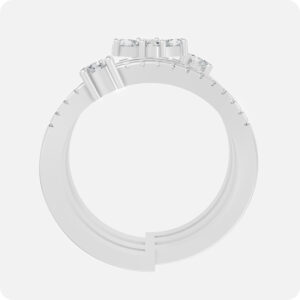 Triple-Tier Stellar Blossom Ring-Silver