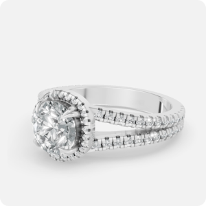 Tulip Cathedral Solitaire Ring with round brilliant diamond