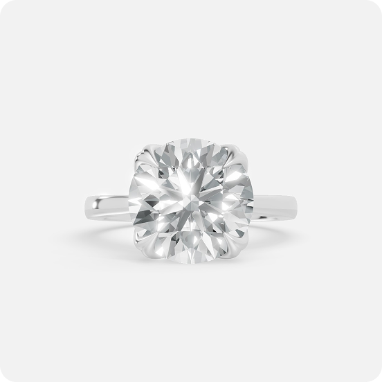 Tulip Solitaire Cathedral Engagement Ring