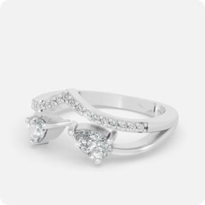 Twin Pear Chevron Crown Ring
