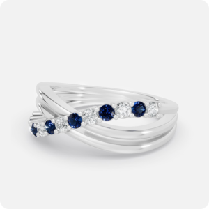 Twist Infinity Blue Sapphire & Diamond Ring