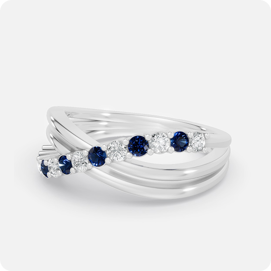 Twist Infinity Blue Sapphire & Diamond Ring