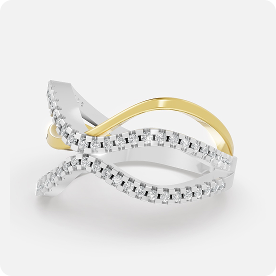 Two-Tone Infinity Cross Ring - Image 3