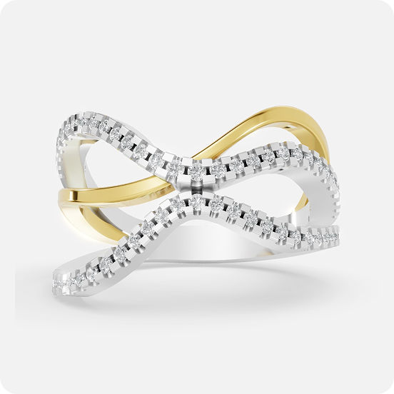 Two-Tone Infinity Cross Ring