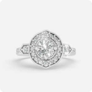 Vintage Halo Round Diamond Engagement Ring
