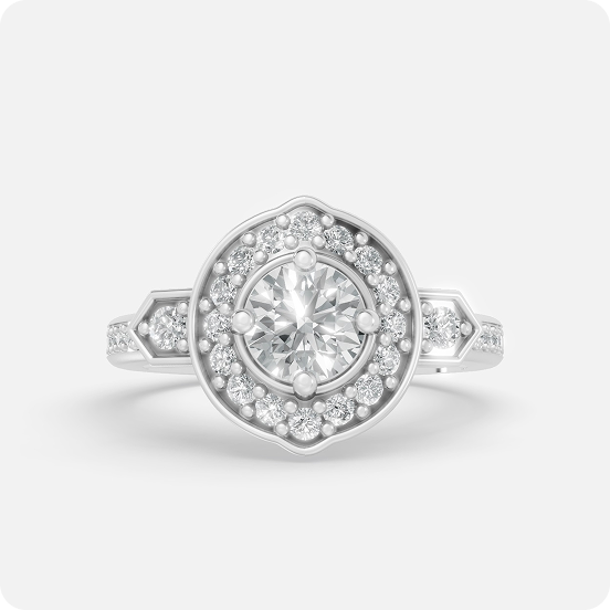 Vintage Halo Round Diamond Engagement Ring