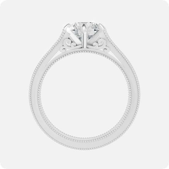 Vintage-Inspired Round Solitaire Diamond Ring - Image 3