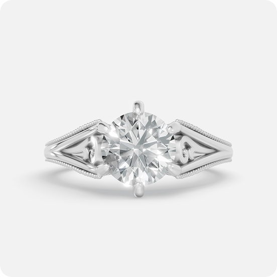 Vintage-Inspired Round Solitaire Diamond Ring - Image 2
