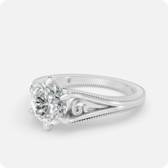 Vintage-Inspired Round Solitaire Diamond Ring