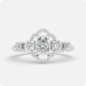 Vintage Quatrefoil Oval Solitaire