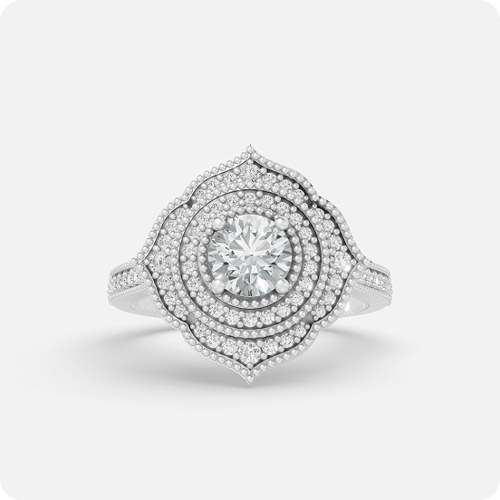 Zavira Layered Halo Diamond Ring - Image 3