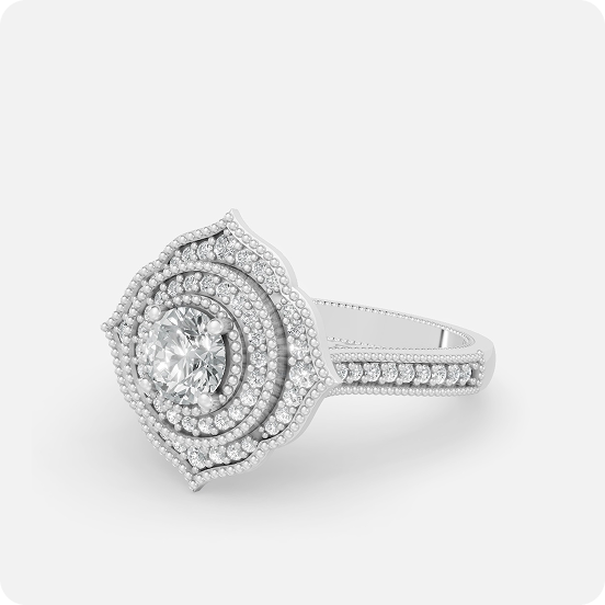 Zavira Layered Halo Diamond Ring