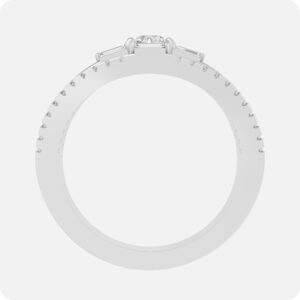 Zenith Two-Tone Chevron Bypass Ring-Silver